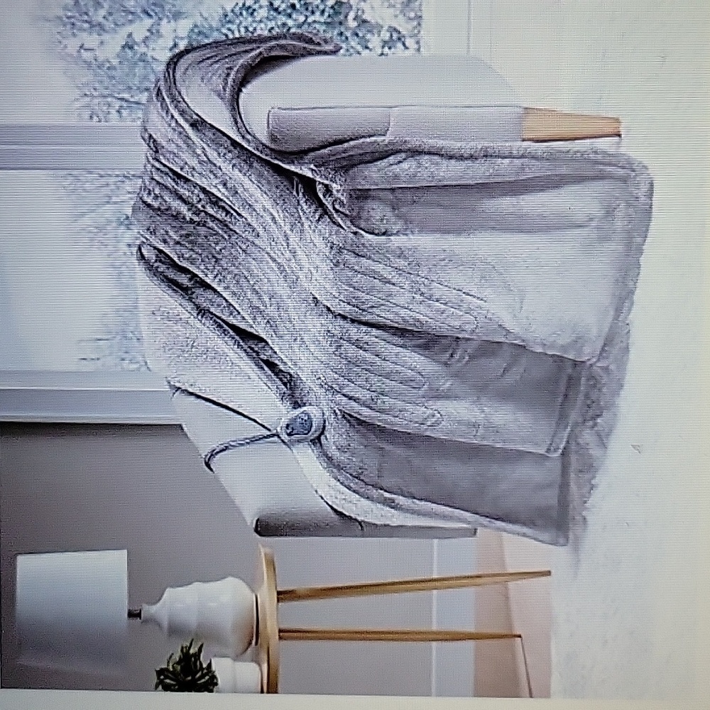 M2 Madison Park gray cream sherpa heated throw 3 settings auto off 50x60…New